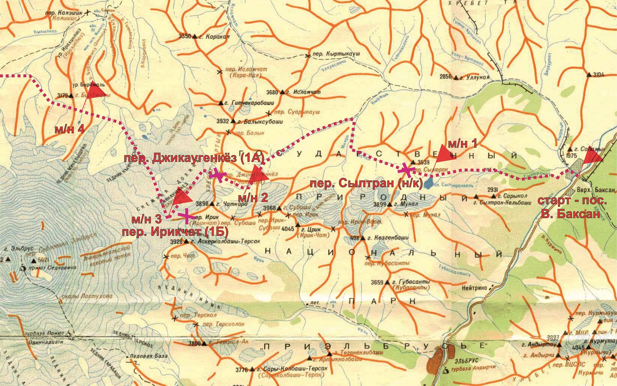 Эльбрус где находится на карте высота